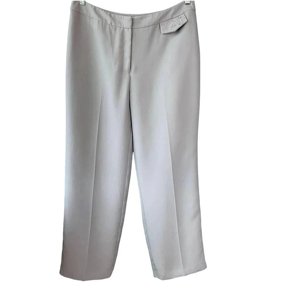 NYP Suits Vintage Embroidered Blazer Pantsuit Two Piece Set Size 14 Ash Blue - Picture 8 of 16